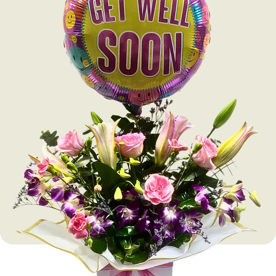 get well soon flower box